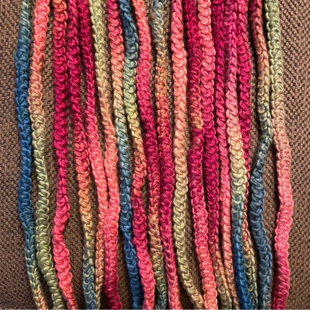 TWO Hair falls 24”, Fast Festival Hair, Multicolored Wool
